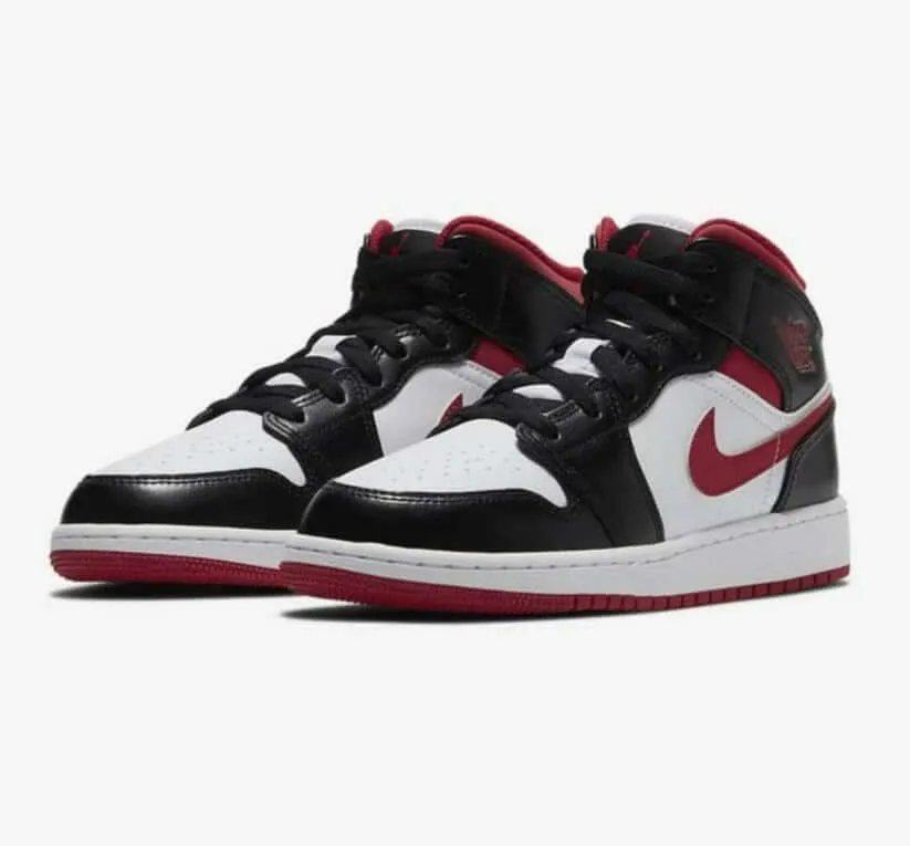 Air Jordan 1 Mid Gym Red Black White (GS)