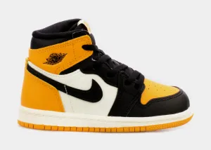 Air Jordan 1 Retro High Taxi Infant Toddler Lifestyle Shoes (Black/Yellow) Free Shipping