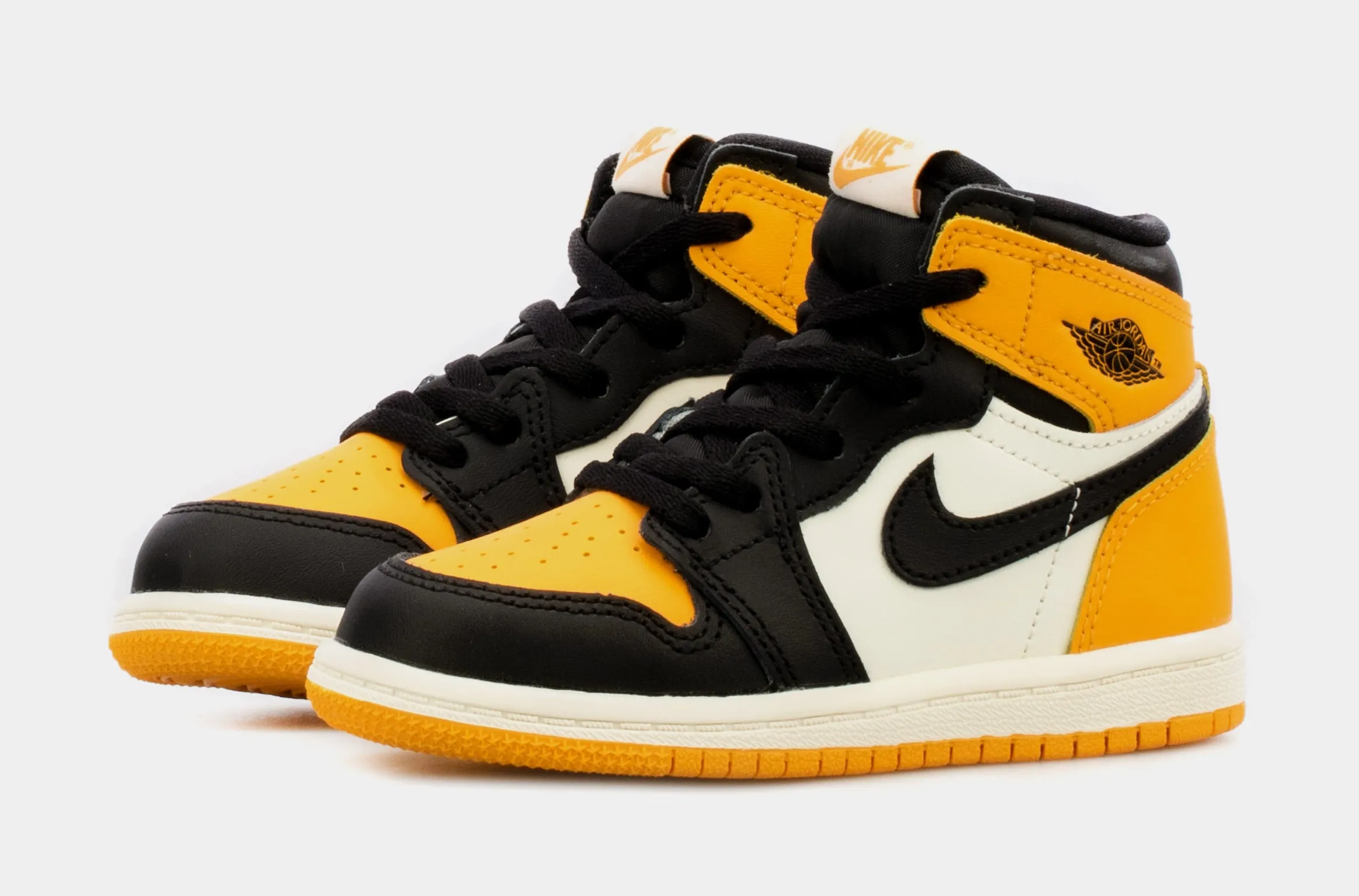 Air Jordan 1 Retro High Taxi Infant Toddler Lifestyle Shoes (Black/Yellow) Free Shipping