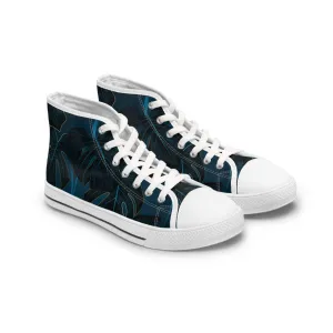 Blue Leaves Women's High Top Sneakers