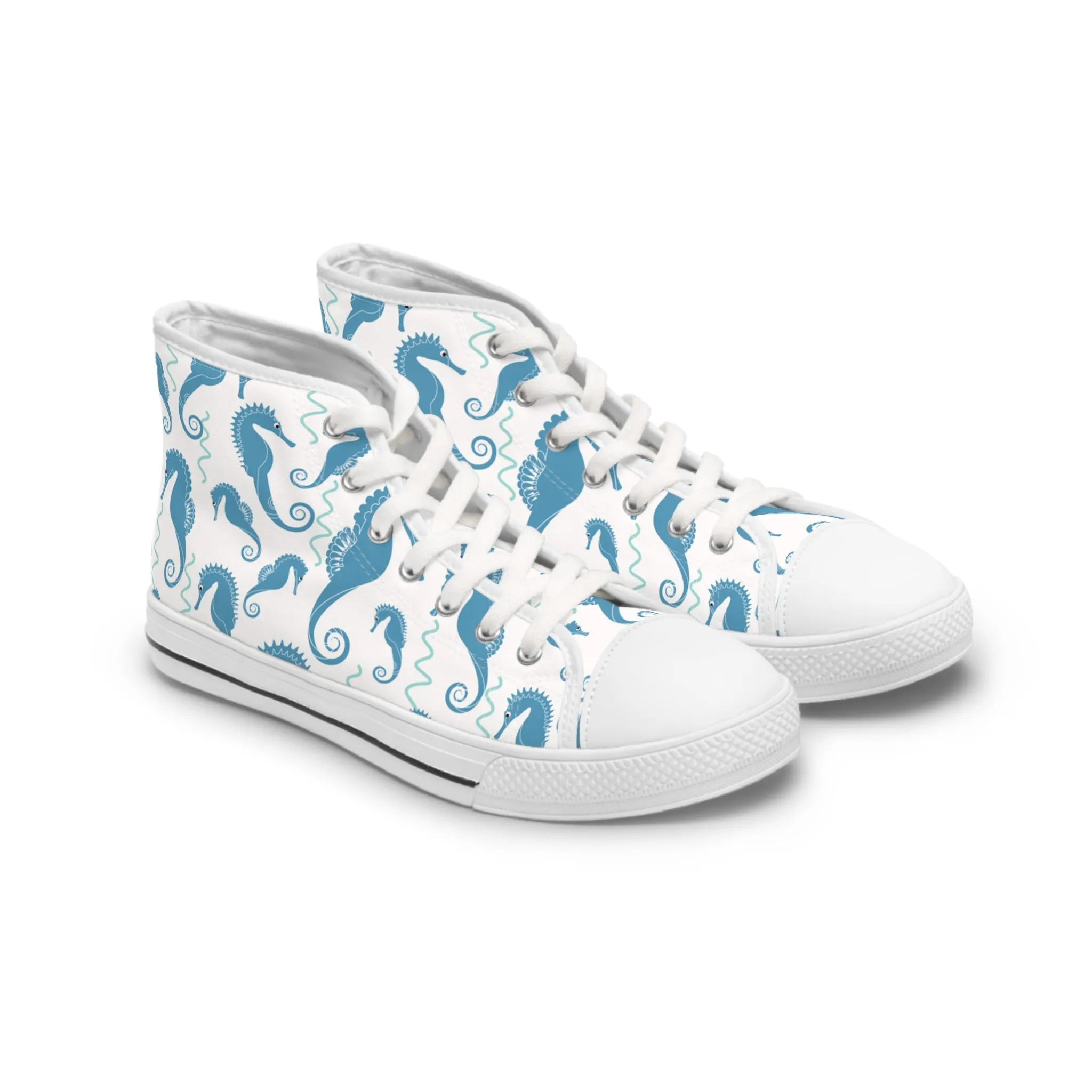 Blue Seahorse Women's High Top Sneakers