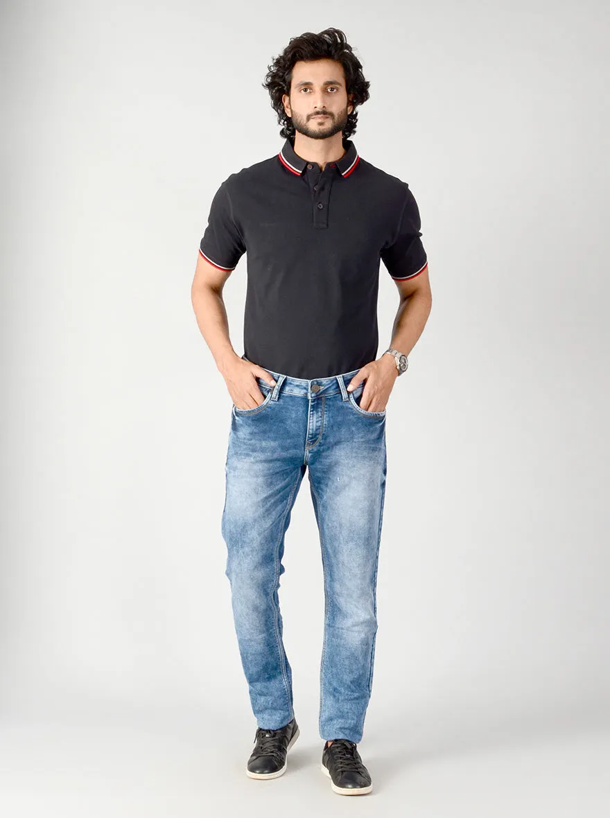 Blue Washed Slim Fit Jeans | JadeBlue