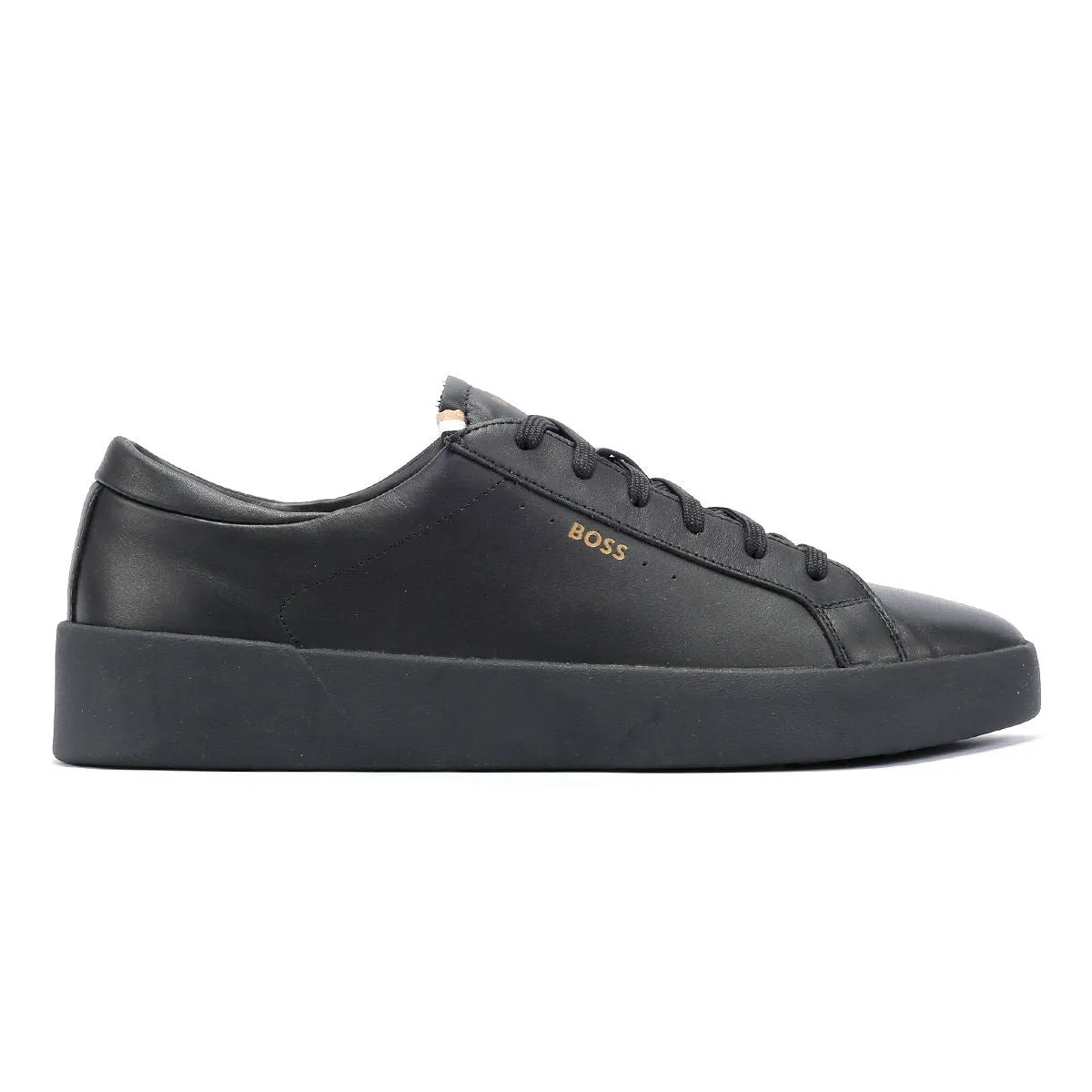 Boss Belwar Tennis Smooth Leather Men's Black Trainers