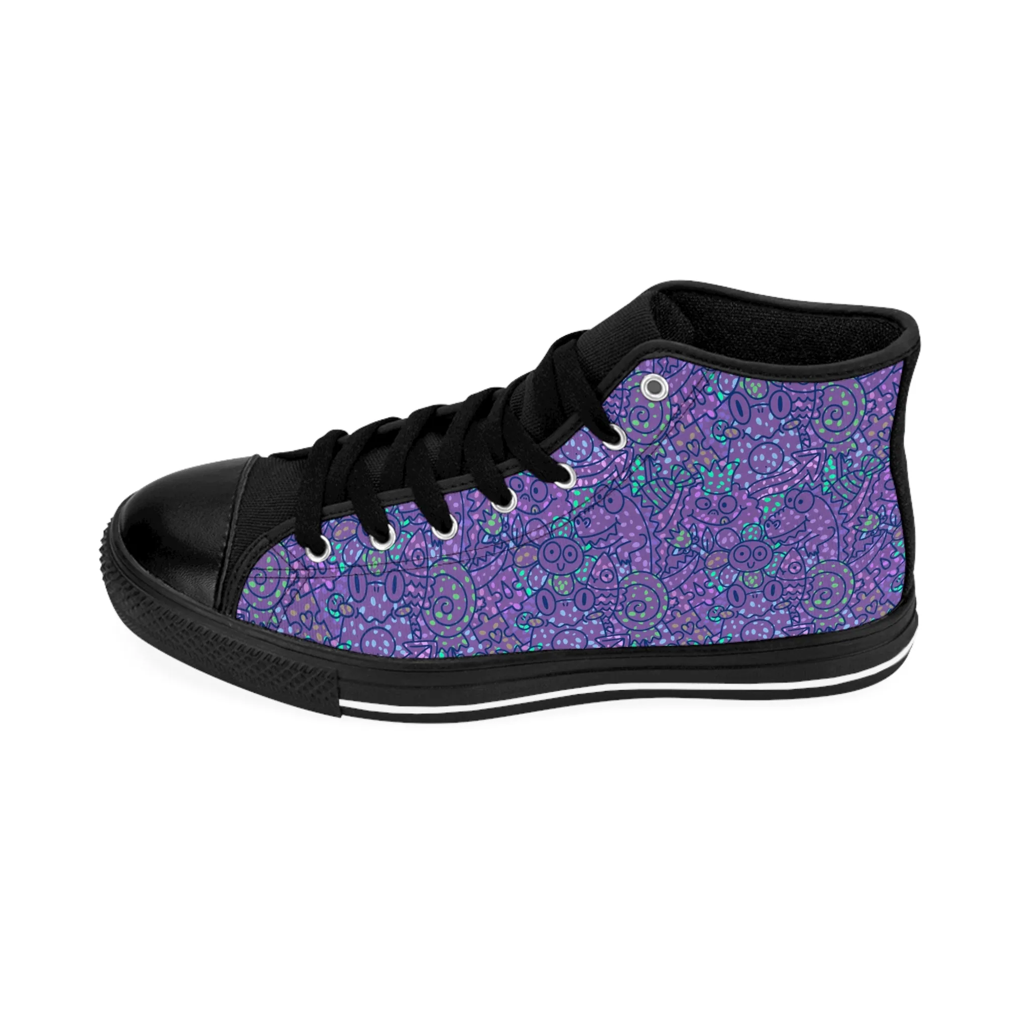 Cartoon Purple Animals Men's Classic Sneakers