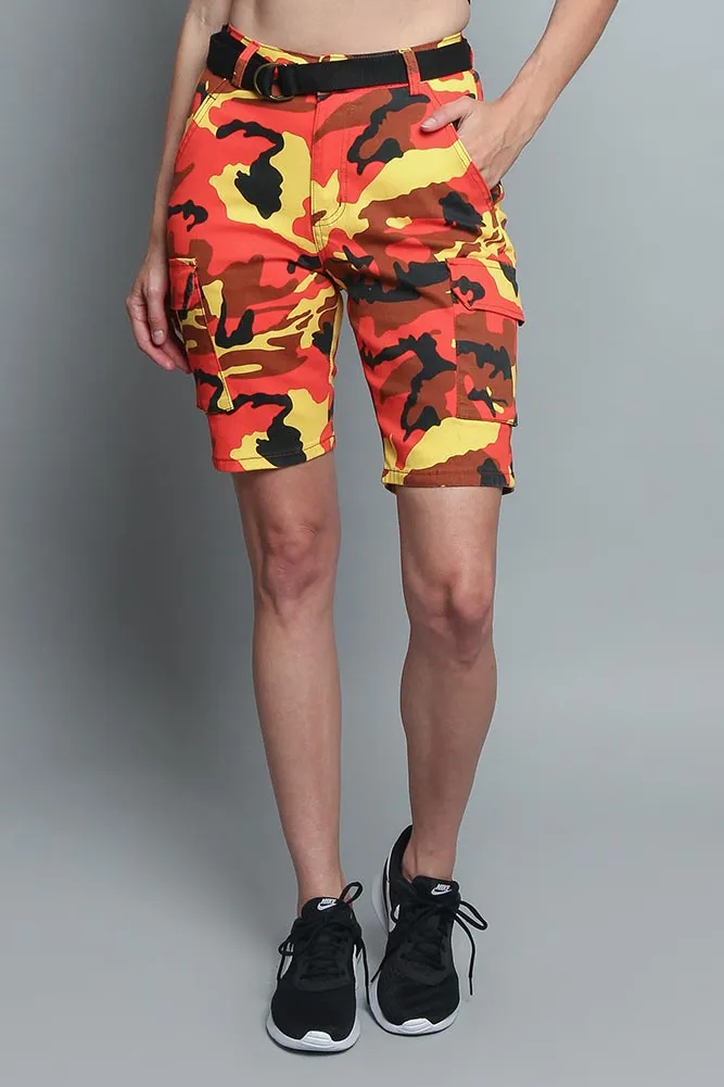 Color Camo Cargo Shorts