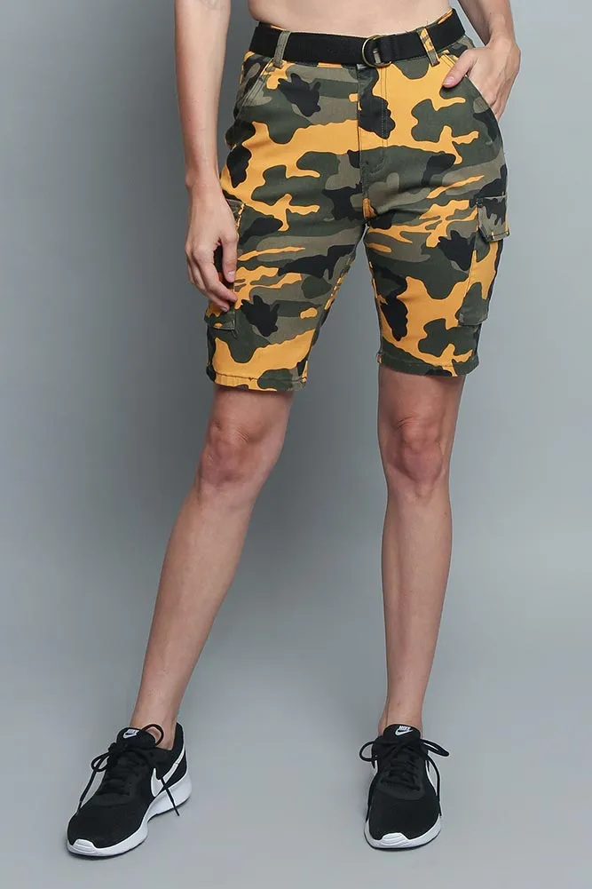 Color Camo Cargo Shorts