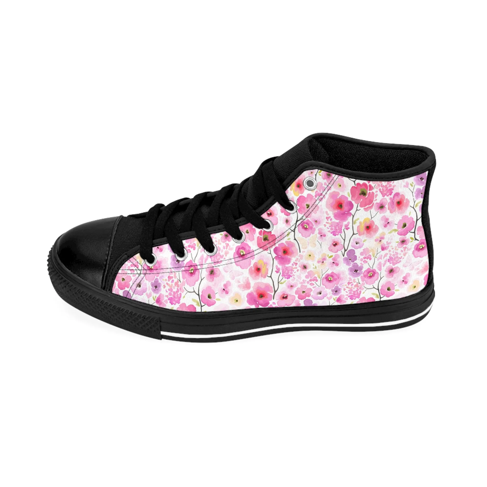 Colorful Flowers Men's Classic Sneakers