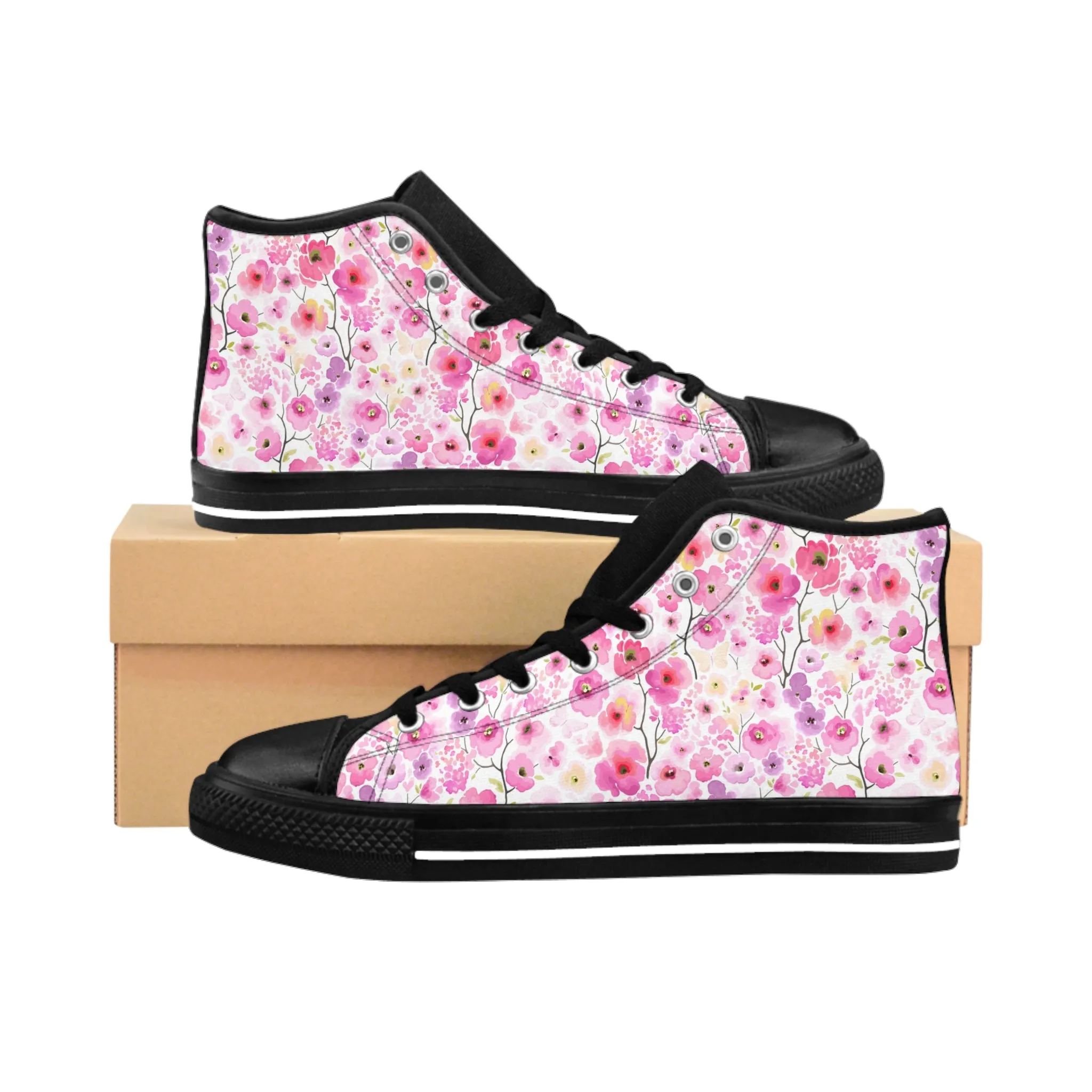 Colorful Flowers Men's Classic Sneakers