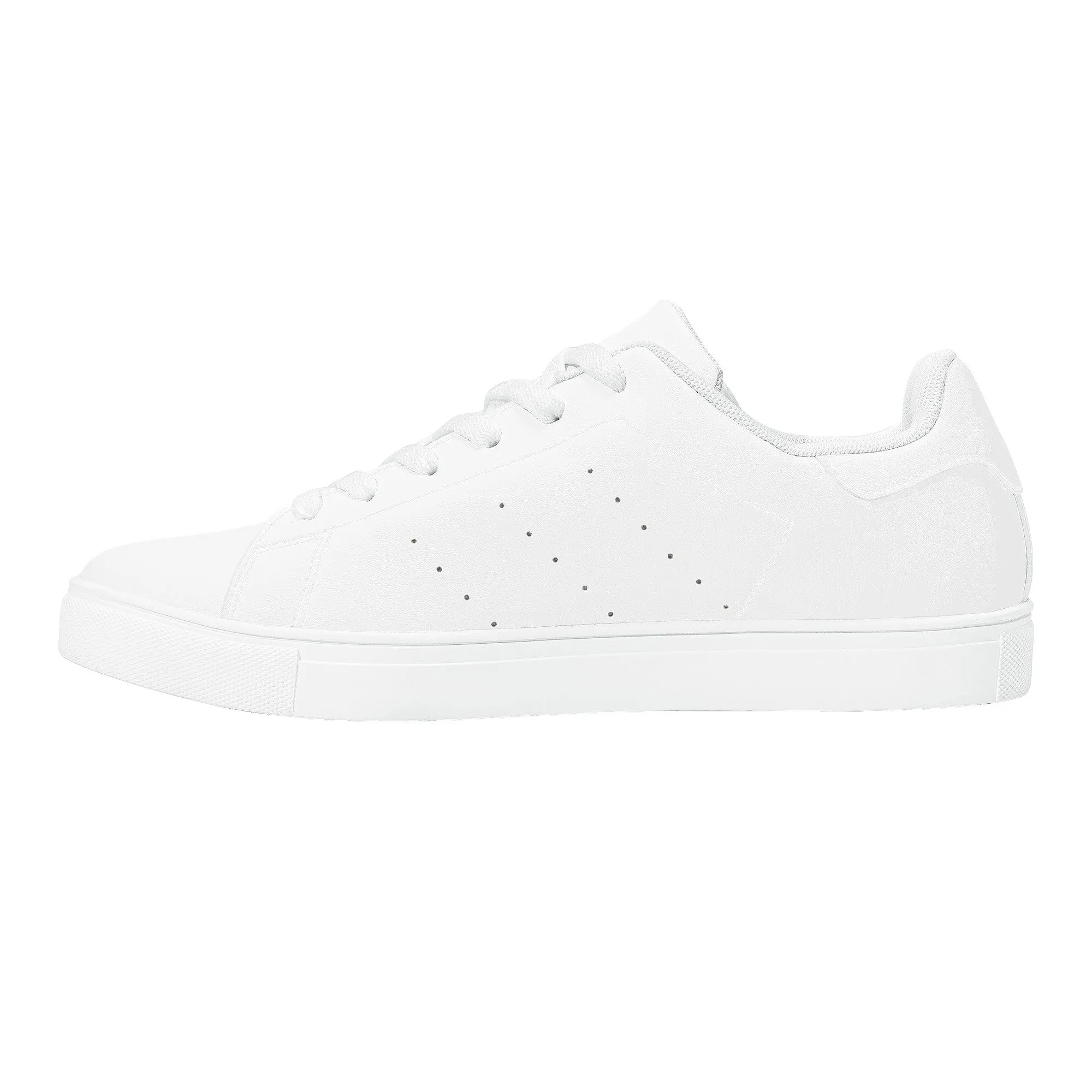 Create Your Own - Low Top Synthetic Leather Sneakers - White