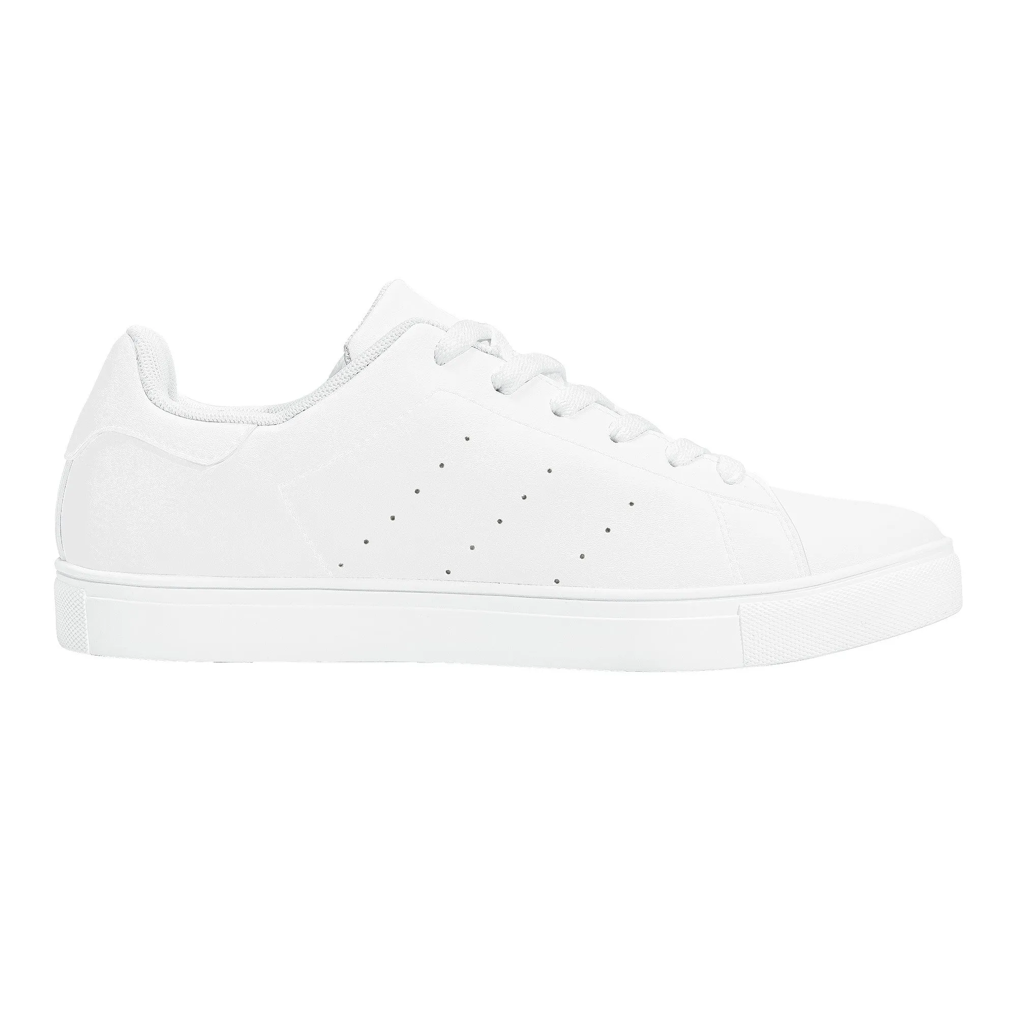 Create Your Own - Low Top Synthetic Leather Sneakers - White