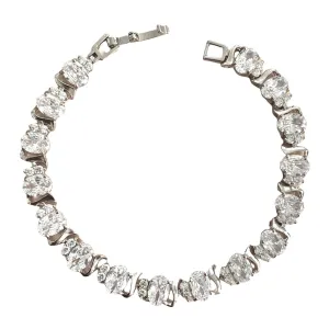 Cubic Zirconia Tennis Bracelets for Women with AAA  Cubic Zirconia Oval and Round Cut