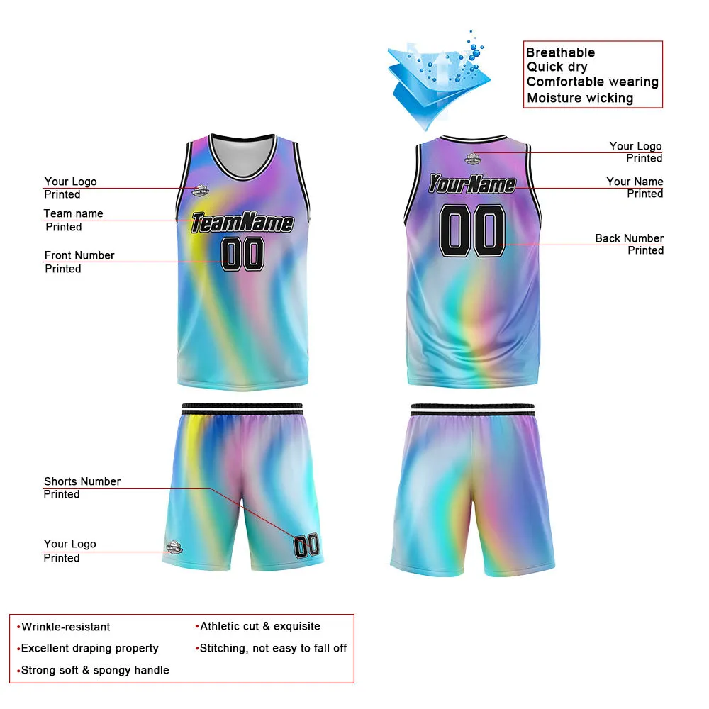 Custom Basketball Jersey Uniform Suit Printed Your Logo Name Number Aurora