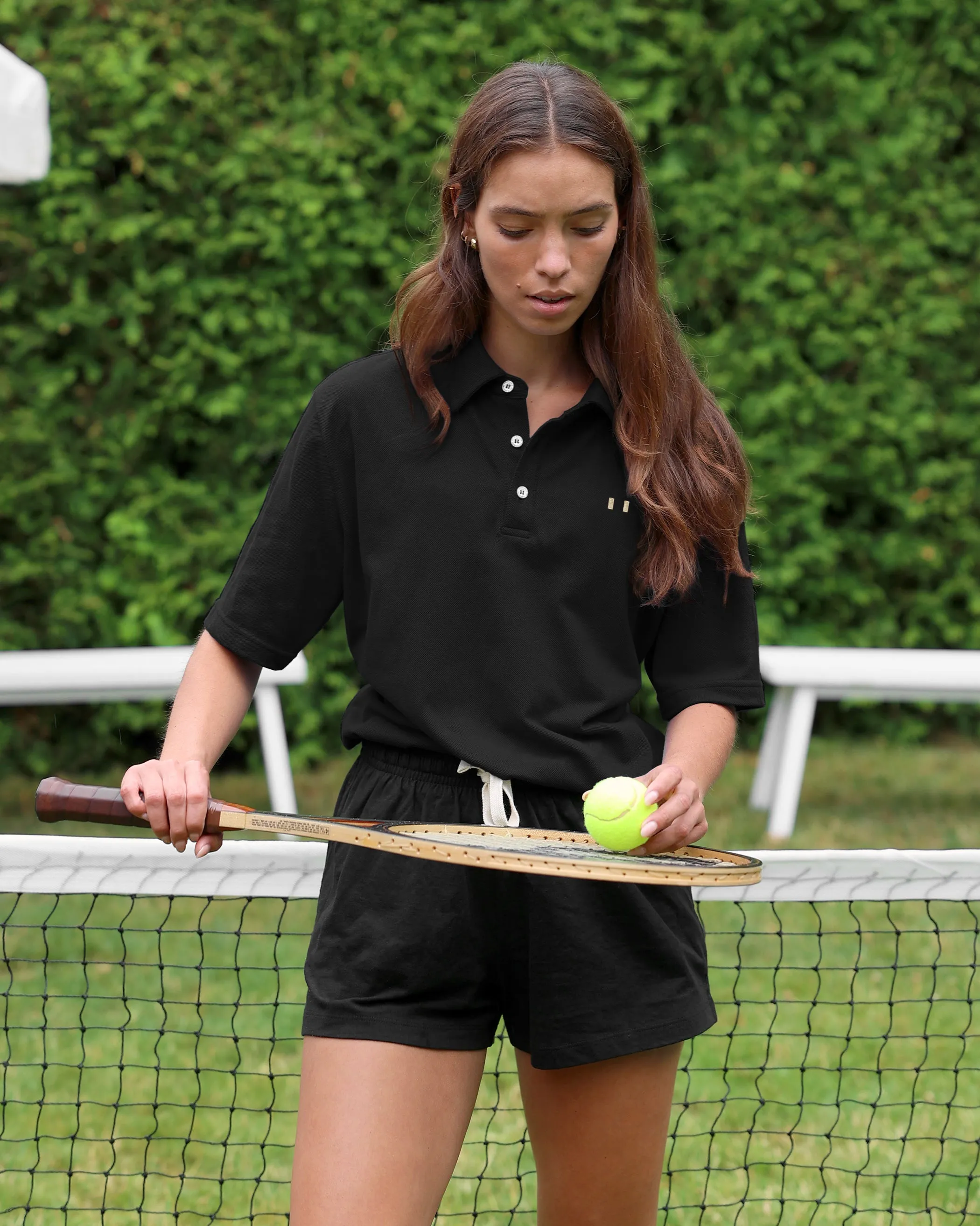 Flag Polo Shirt Black - Unisex