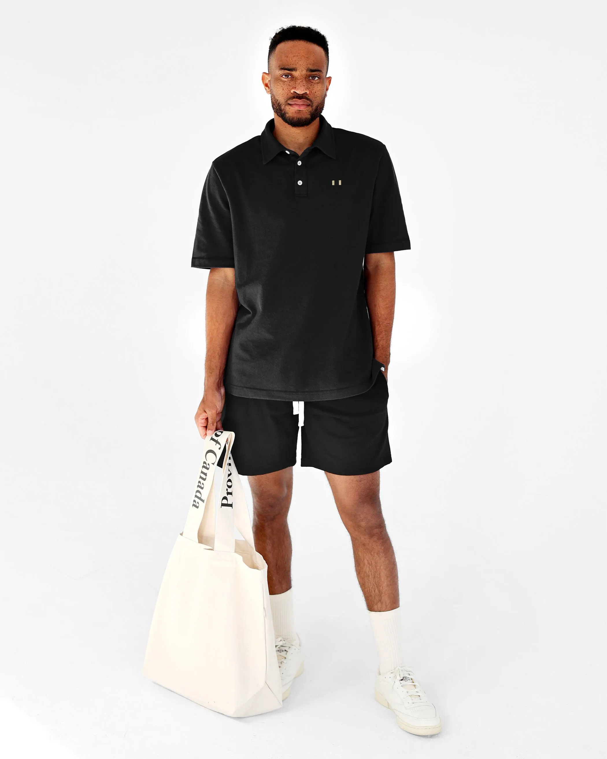 Flag Polo Shirt Black - Unisex