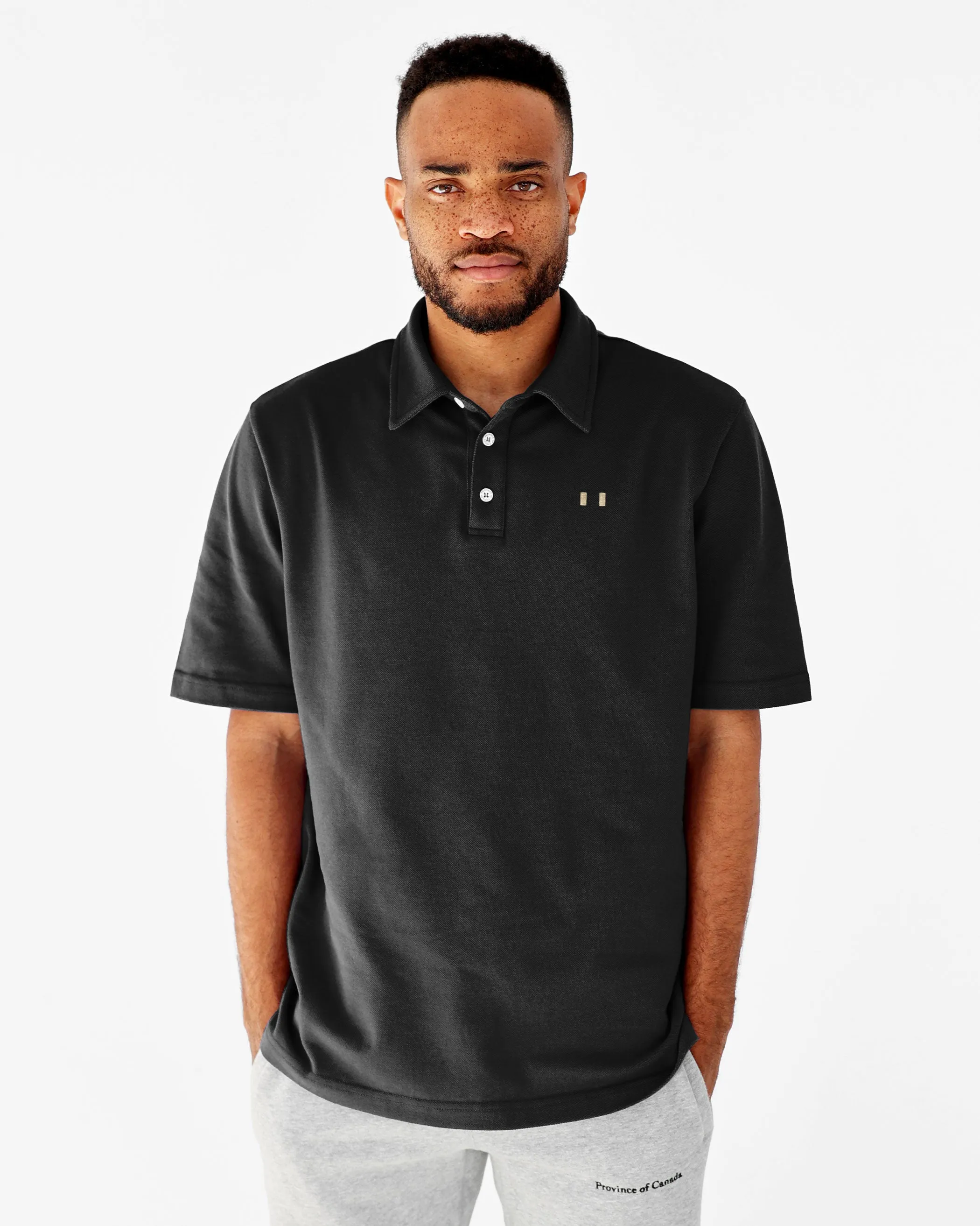 Flag Polo Shirt Black - Unisex