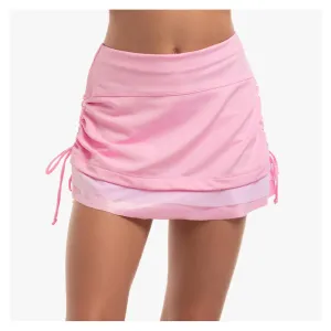 Girl's Retro Ruche Pocket Tennis Skort Peony