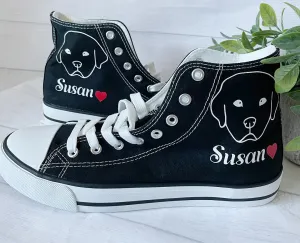 Great Pyrenees Personalized Dog Face, Dog shoes, Custom Dog Name sneakers , Personalized Dog shoes, Dog Lovers slip on , Dog Mama shoes