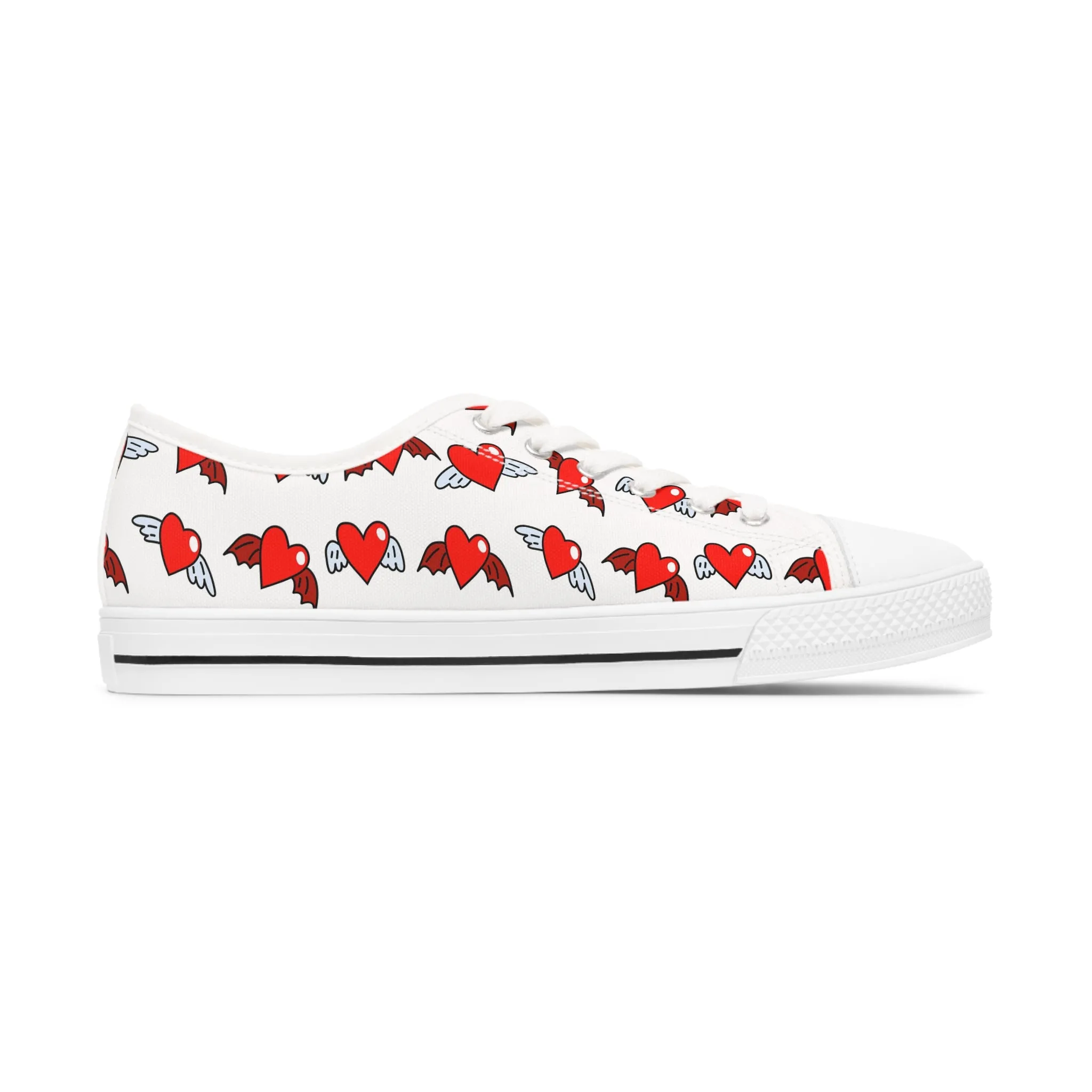 Heart with Wings Women's Low Top Sneakers