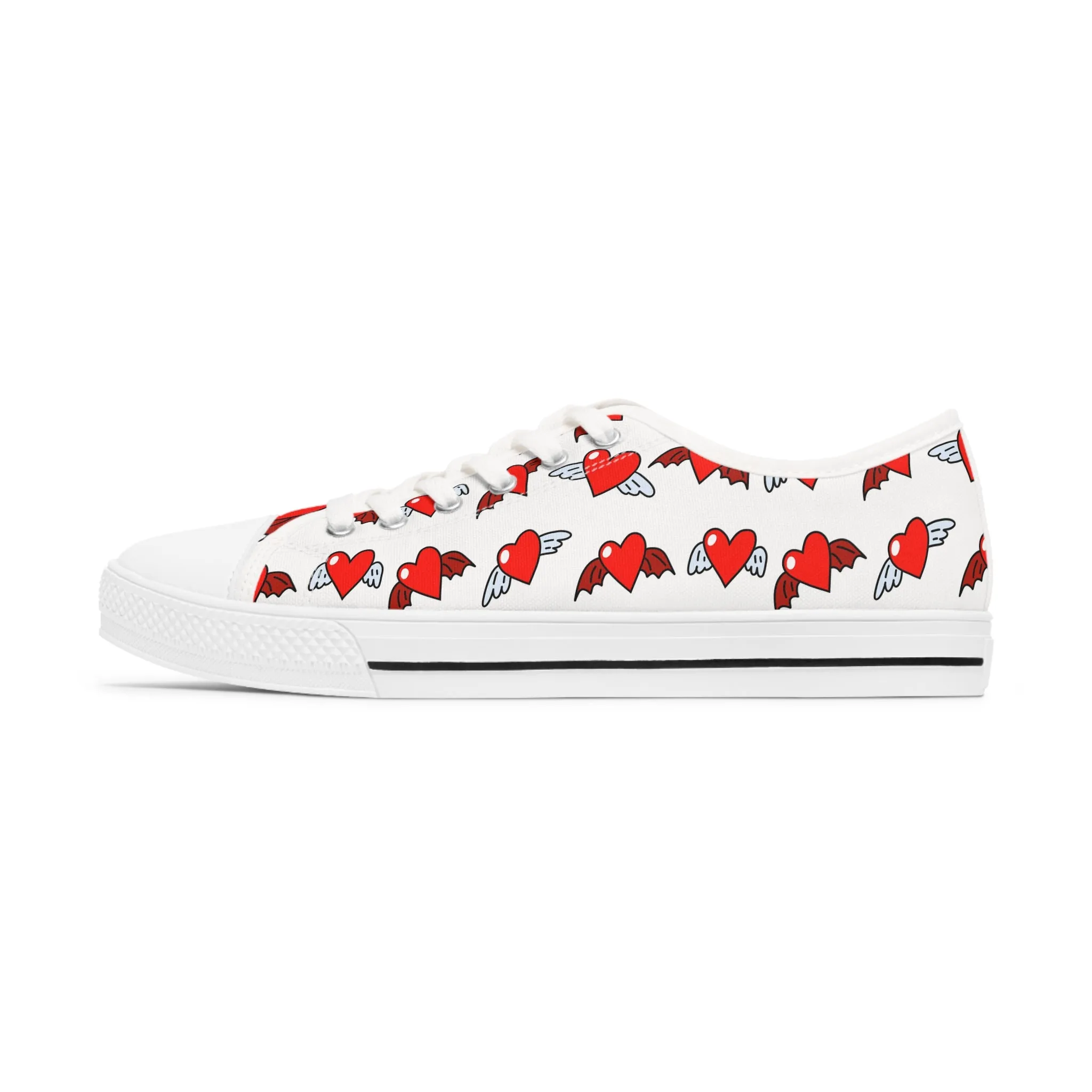 Heart with Wings Women's Low Top Sneakers