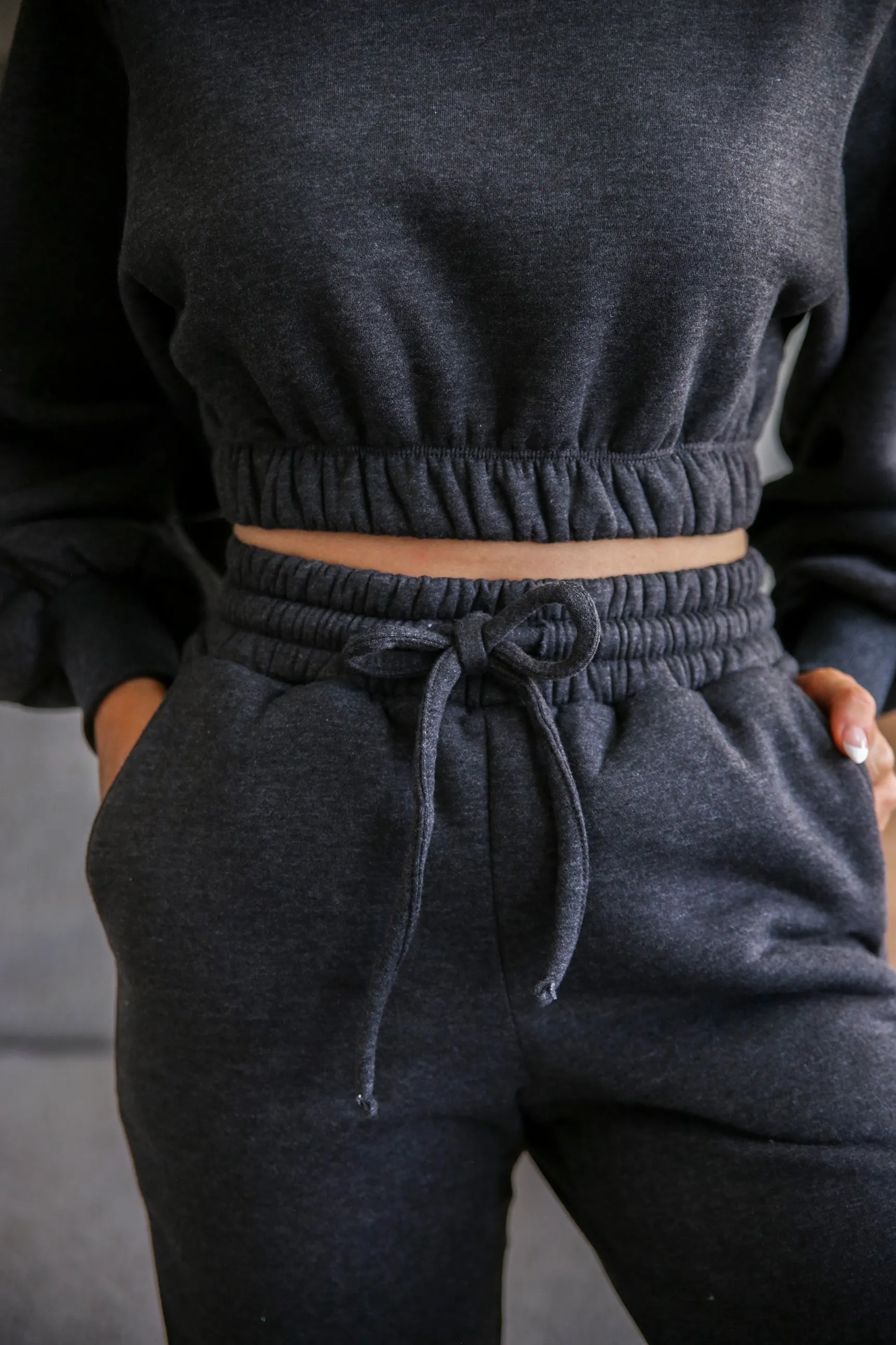 Lazy Day Cropped Sweatshirt Set