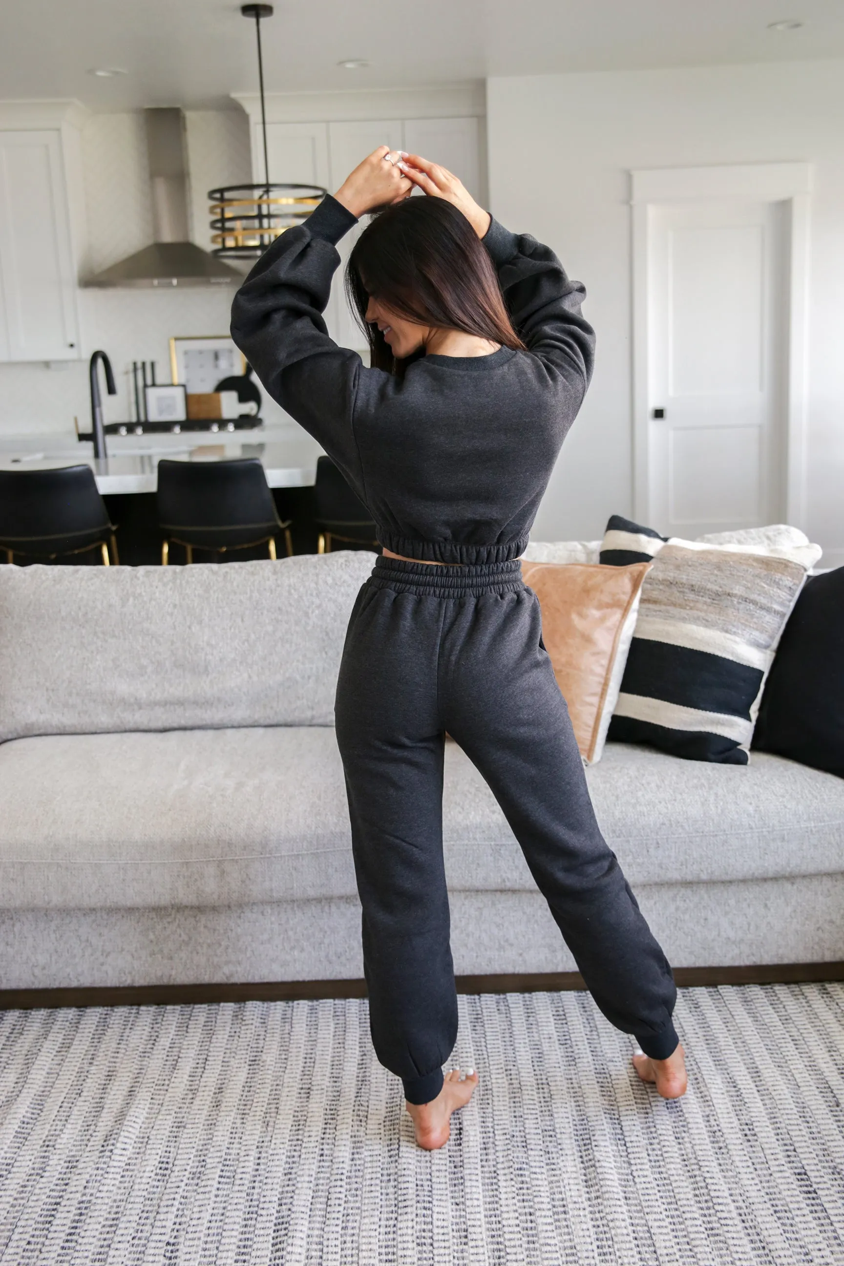 Lazy Day Cropped Sweatshirt Set