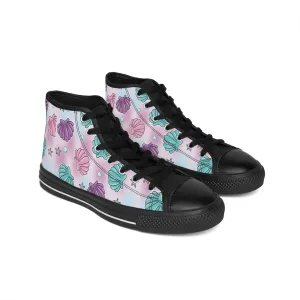 Mermaid Pattern Sea Star Women's Classic Sneakers