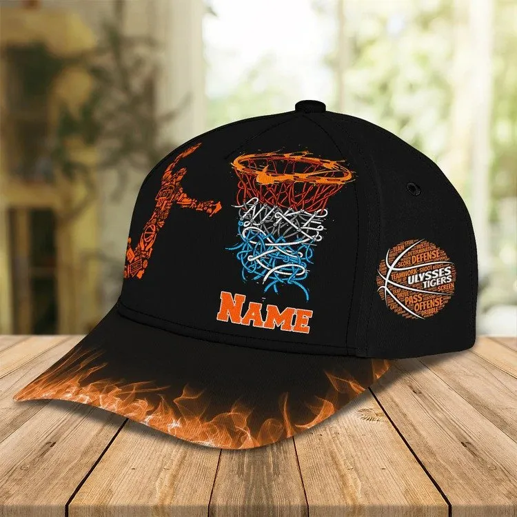 Personalized Basketball Hat for Son, Custom Name and Number Basketball Cap for Dad, Basketball Coach Cap, Basketball Evolution Hats