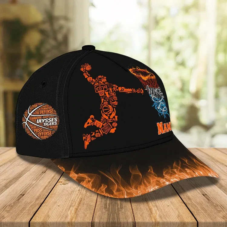 Personalized Basketball Hat for Son, Custom Name and Number Basketball Cap for Dad, Basketball Coach Cap, Basketball Evolution Hats