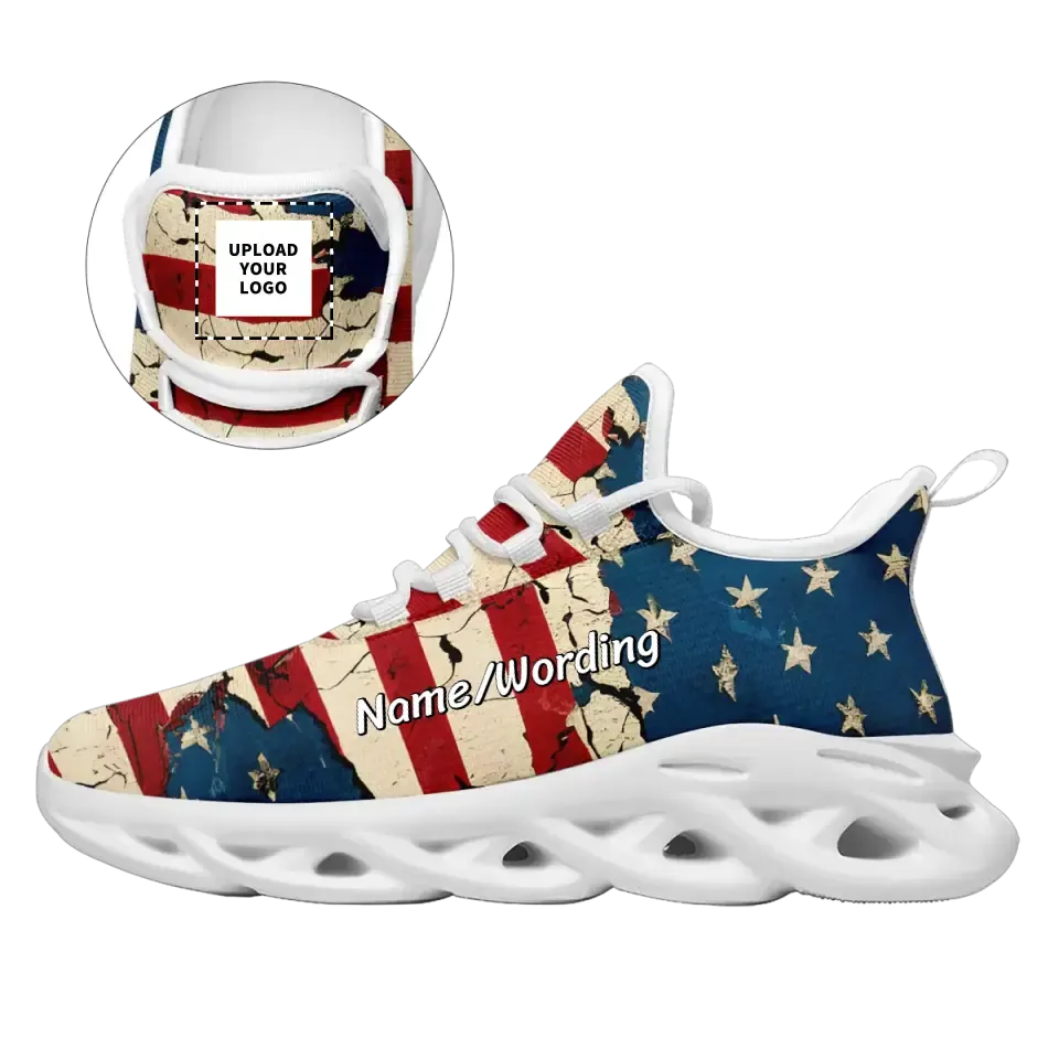 Personalized Corporate Gifts, gift ideas for clients Personalized Patriotic Sneakers, Custom USA Flag Shoes, Pride Shoes For Men and Women,MS-23020107