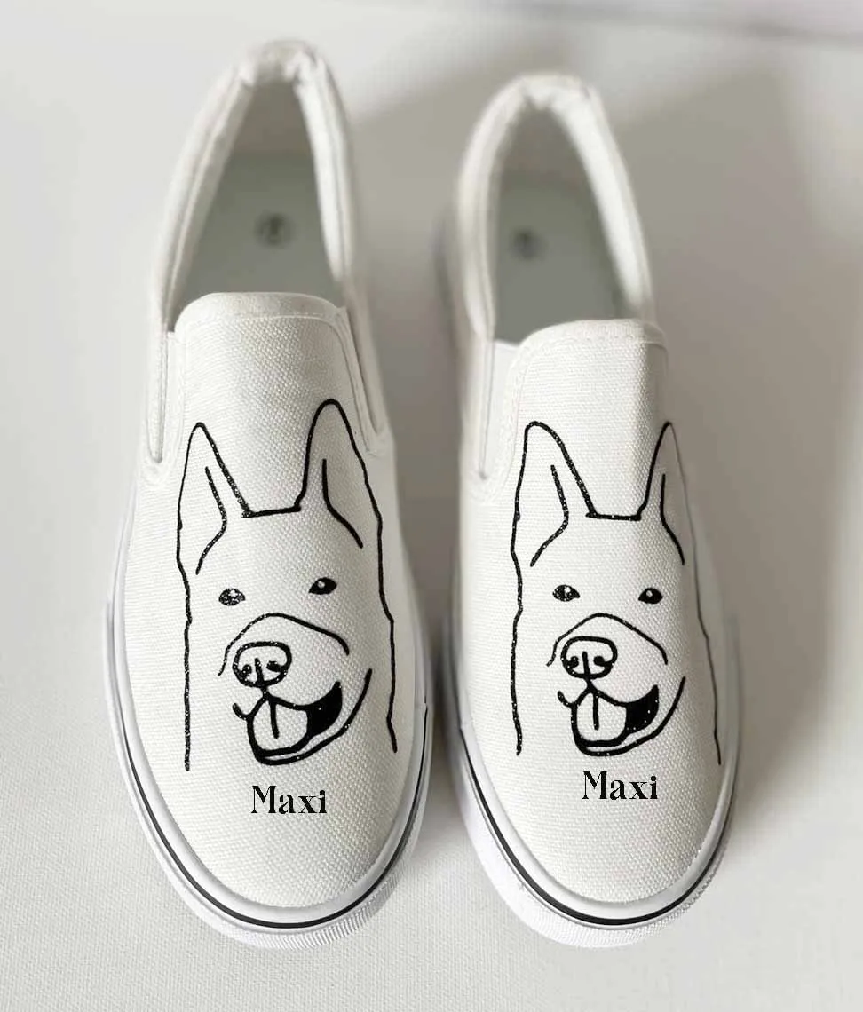 Personalized Dog, Dog Lovers, Dog Dad, Dog Mama slip on shoes