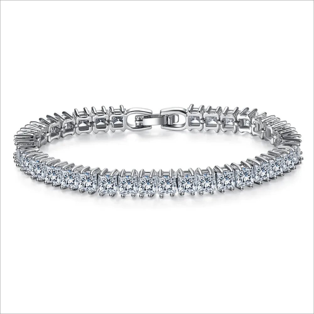 Princess Cut Cubic Zirconia Tennis Bracelet