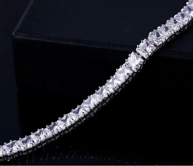 Princess Cut Cubic Zirconia Tennis Bracelet