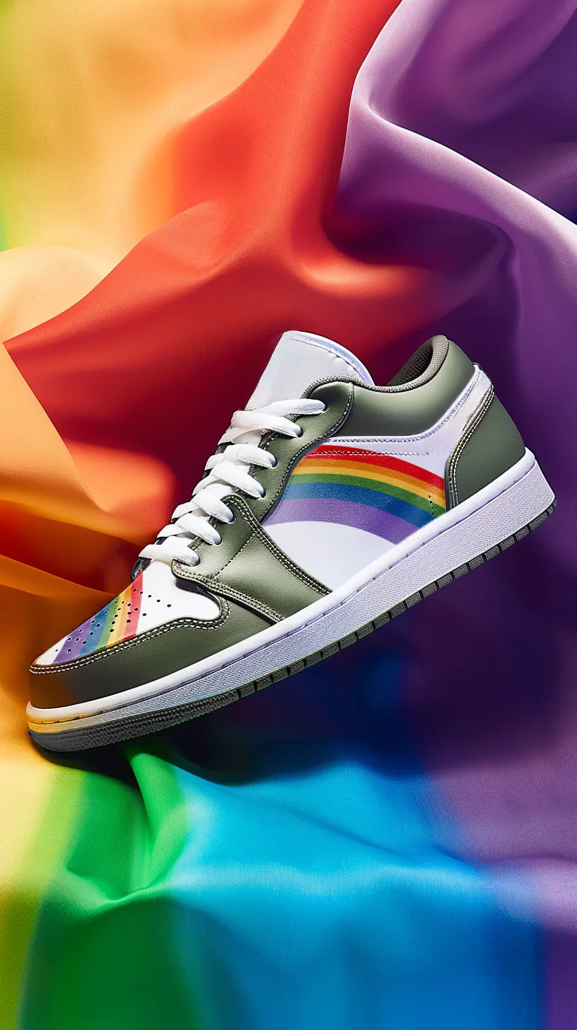 Rainbow LGBT Pride Low Top OLIVE GREEN Unisex Sneakers