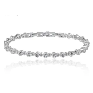 Round Cut Cubic Zirconia Tennis Bracelet for Women with White Diamond Round Cut Cubic Zirconia