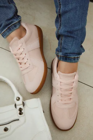 Running Errands Lace Up Sneakers - Pink