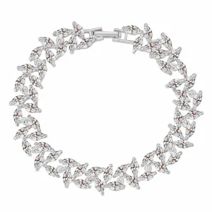 Tennis Bracelet for Women with Marquise Cut White Diamond Cubic Zirconia