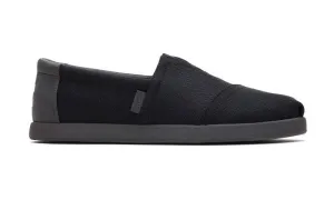 Toms Mens Alp Fwd Black Waxed Canvas Synthetic Trim