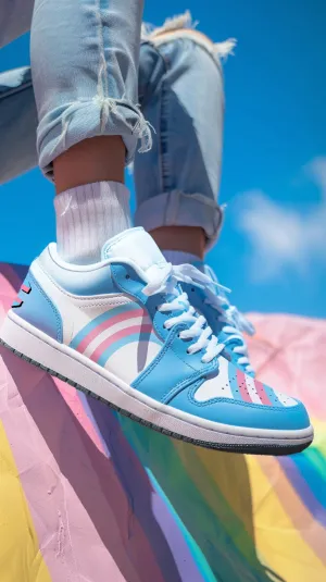 Transgender Pride Low Top Leather Sneakers