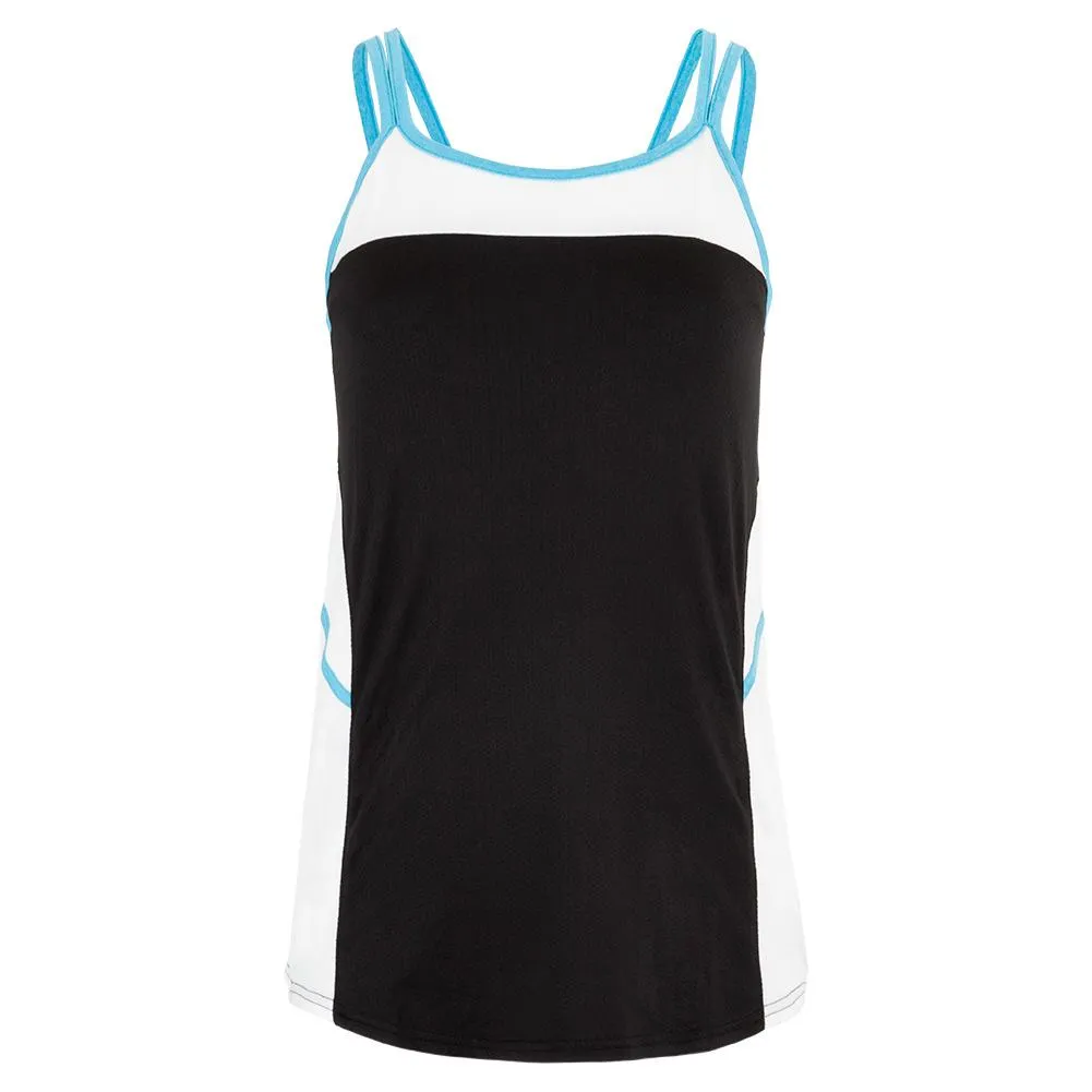 Women's Advantage Tennis Tank Black and White