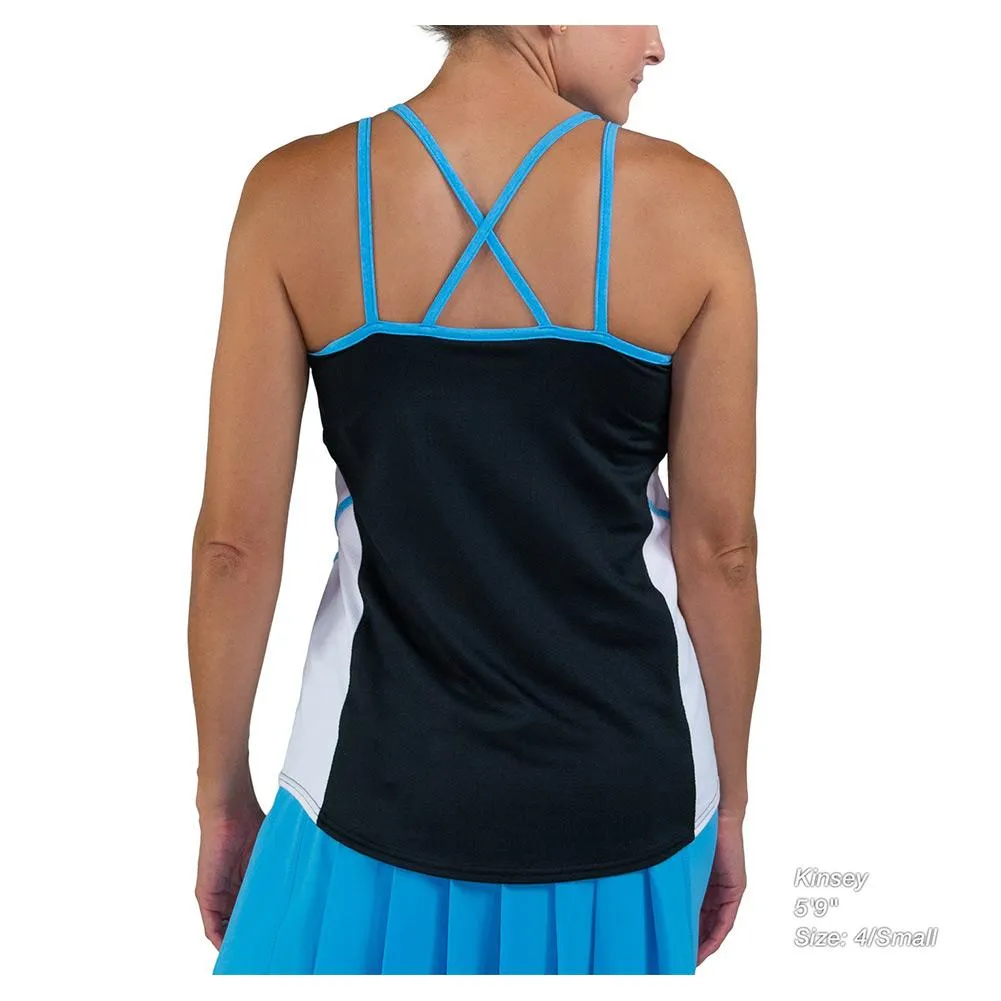 Women's Advantage Tennis Tank Black and White