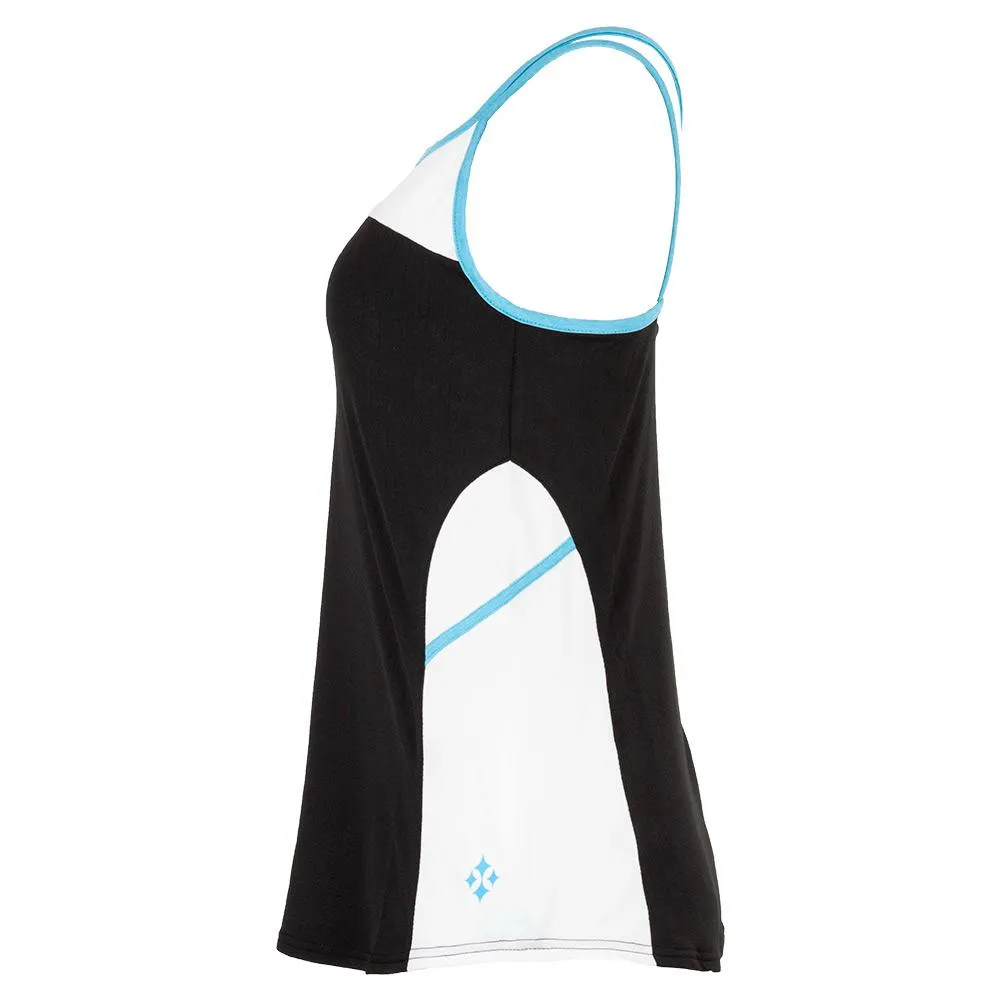 Women's Advantage Tennis Tank Black and White